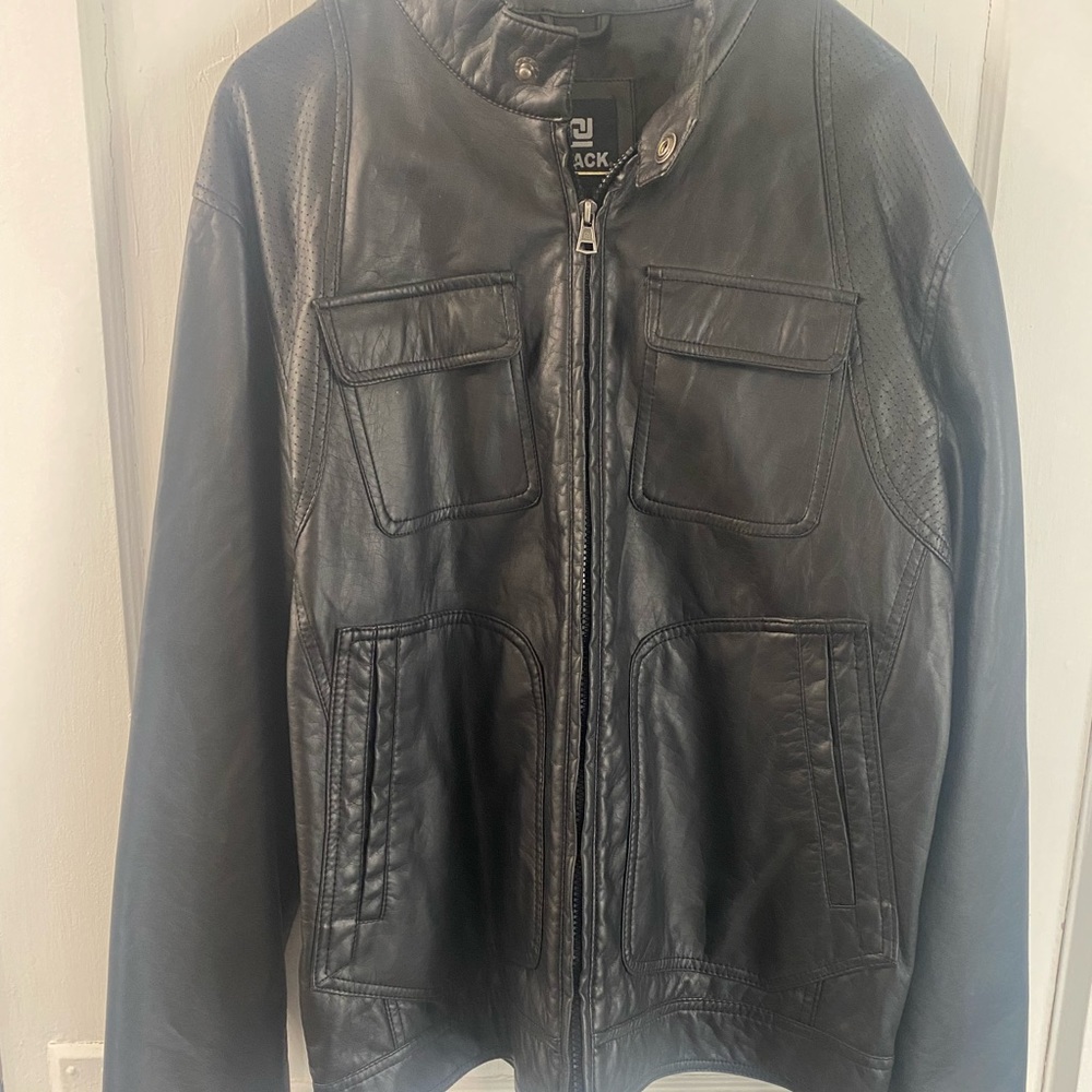 Black leather jacket